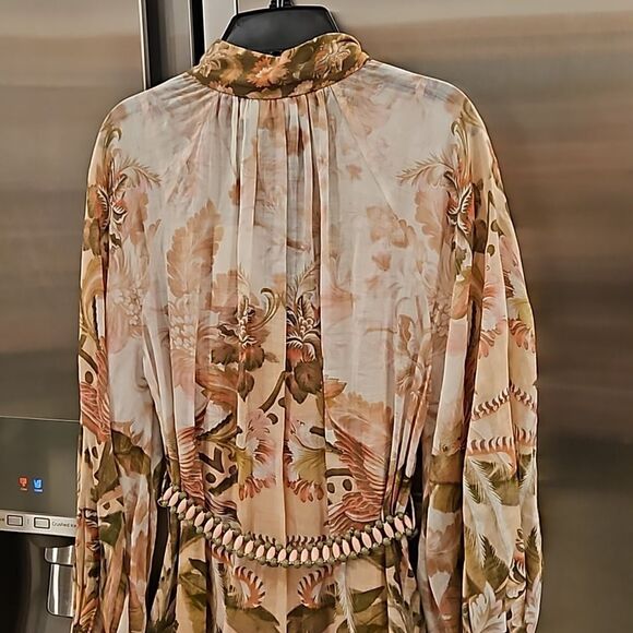 💕ZIMMERMANN💕 Lyre Ruffle Tiered Billow Sleeve Midi Dress ~ Spliced US 6 NWT - Picture 14 of 16